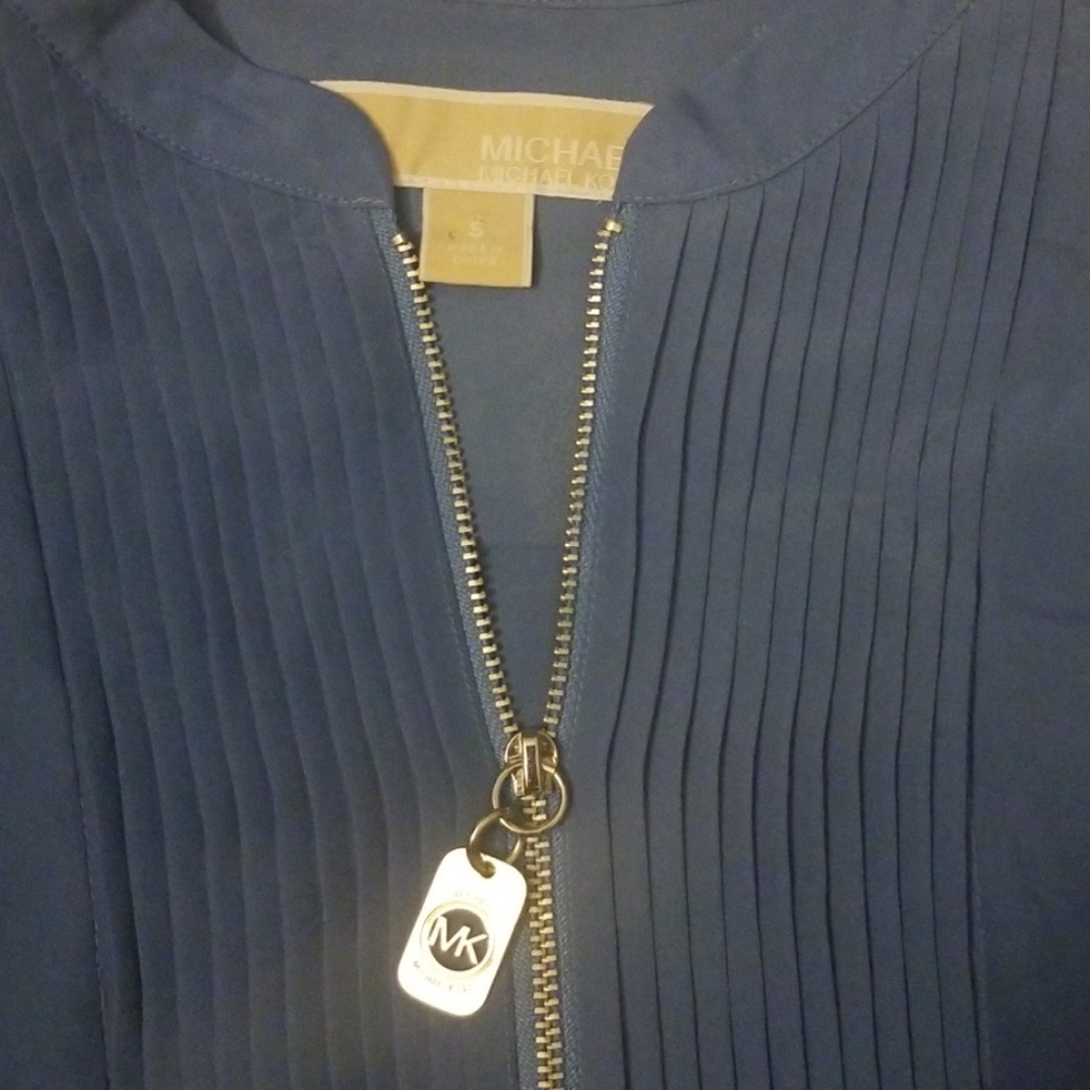 MICHAEL Michael Kors pleated zip front blouse - Picture 6 of 6